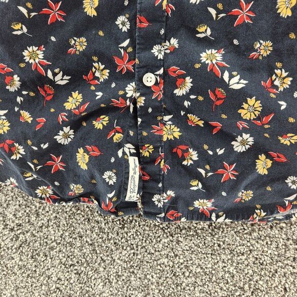 Penguin small blue floral long sleeve button up blouse - Picture 5 of 8
